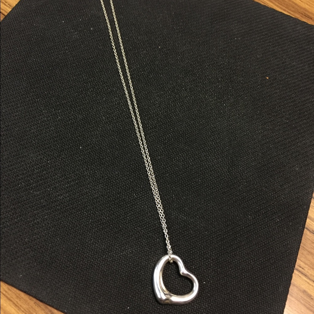 Authentic Tiffany Elsa Peretti Open Heart Necklace